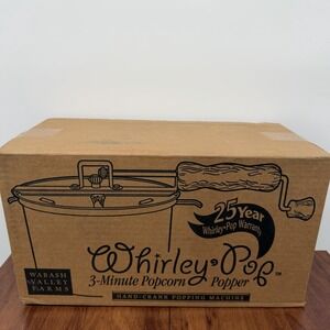 Whirley‎ Pop Stovetop Popcorn Popper 2.5 qt Aluminum Silver w/ Lid New In Box